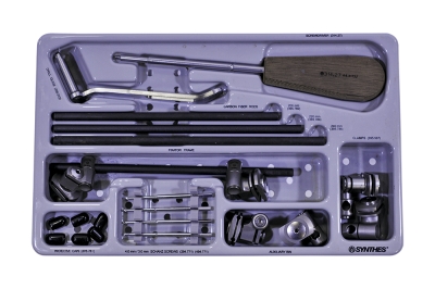 Synthes Distal Radius Fixator Set With Self-Drilling Schanz Screws, Stainless Steel