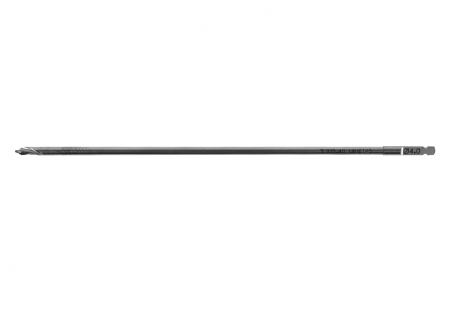 Synthes 4.0 mm Three-Fluted Drill Bit, Quick Coupling