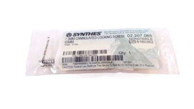 Synthes 7.3 mm Cannulated Conical Screw With 4.0 mm Hexagonal Socket, 65 mm Length